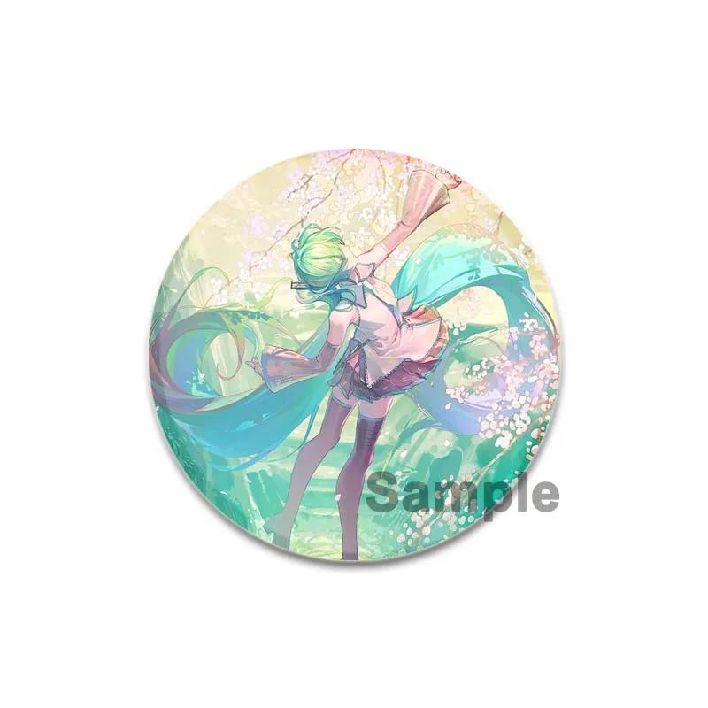 32/44/58mm Hatsune Miku Cartoon Figure Brooches Cosplay Singer Exquisit Badge for Collar Backpack Hat Accessory Handmade Enamel Pin Gift