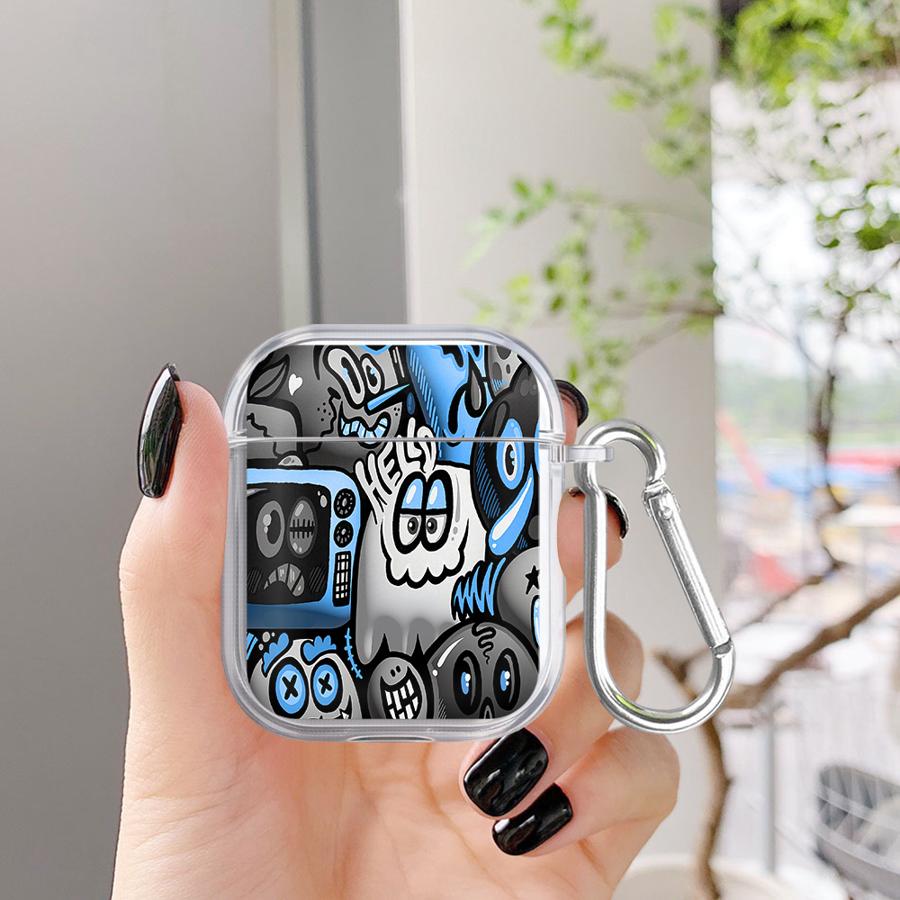 Чехол для Airpods 3 2 Pro2 Pro Pro3 1 4 Прозрачный Чехлы для наушников Чехол Цветной Граффити