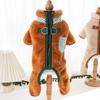 Dog Cat Clothing Going Out Double Traction Buckle Four-legged Fleece Autumn and Winter Teddy Pet Clothes