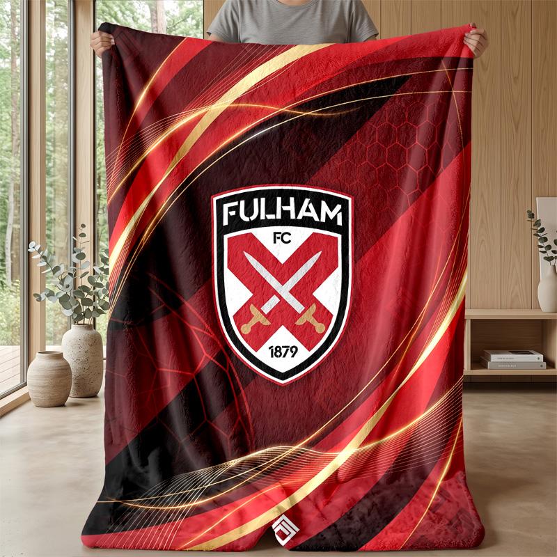 Fulham Football Print Flannel Blanket, Soft Warm Lightweight Throw Blanket for Sofa Bed Camping
