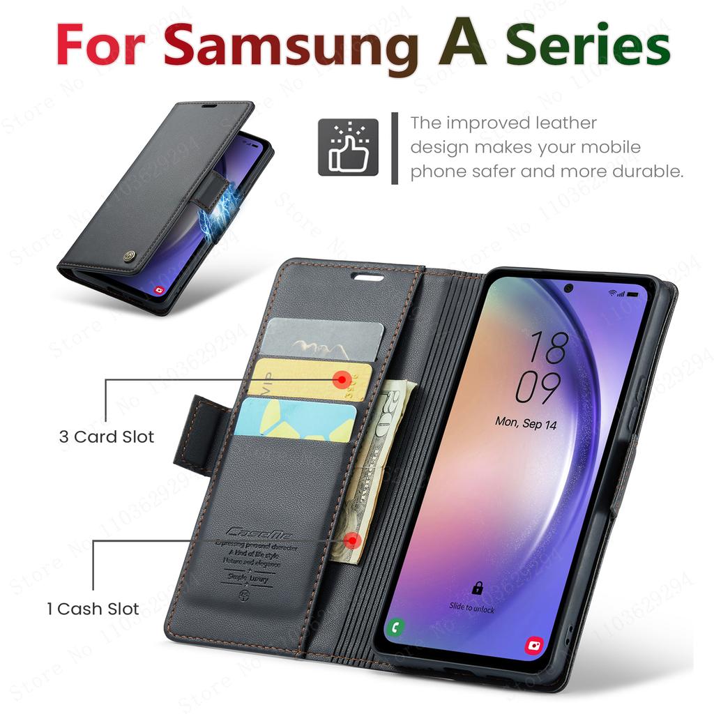 Роскошный кожаный чехол-кошелек для Samsung Galaxy A54 55 53 52 71 72 73 51 34 32 15 серии чехол для мобильного телефона слоты для карт откидная крышка