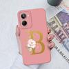 Case For OPPO Realme 2 5 6 7 8 Pro 9i Realme 9 10 Pro+ Luxury Liquid Silicone Soft TPU Couple Case Flower A-Z Letters For Realme Fundas Coques Bumper