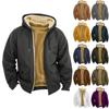 Men's Casual Zippered Pocket Hooded Jacket Men's Solid Color Fashion Warm Jacket