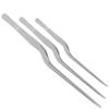 3 Pcs Tweezers Stainless Steel Cooking Kitchen Supplies Metal Fish Bone Essentials Silver Curved Tip