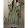 Oversized Diamond Plaid Down Cotton Jacket European Women Coat Long Lightweight Cotton Jacket Winter Parka Coat Female