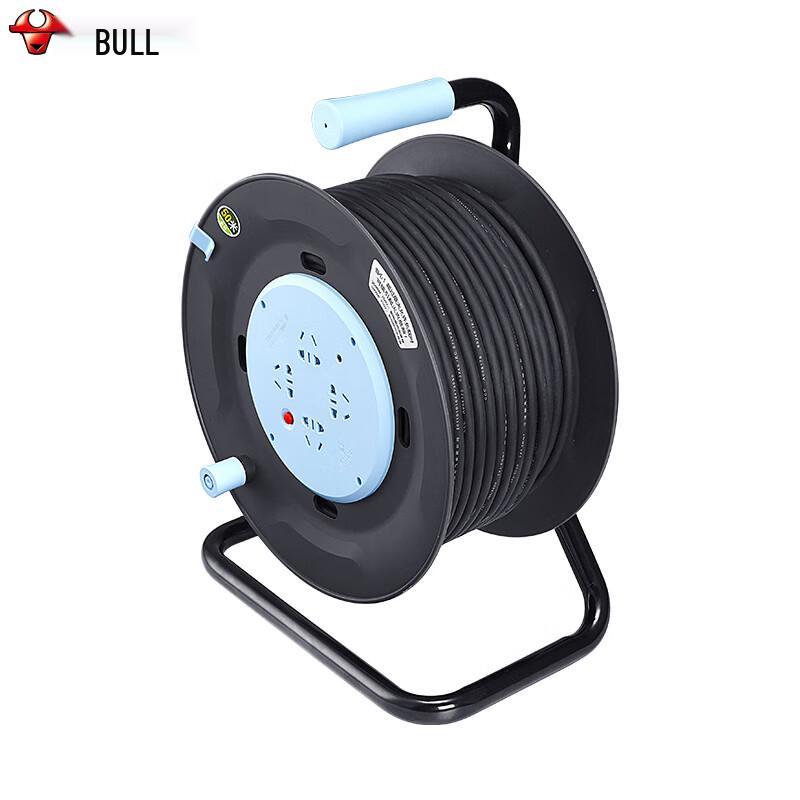 BULL 4-Outlet Power Cable Reel with Overheat Protection
