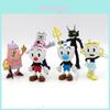 Красочная кукла Cuphead 3,6-4 дюйма Игровая периферия Ручная работа Украшения для торта 6 шт./набор