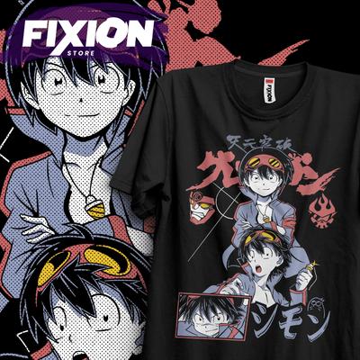Футболка с изображением Саймона J3 из аниме Gurren Lagann – подарок для любителя аниме, все размеры, хлопок.