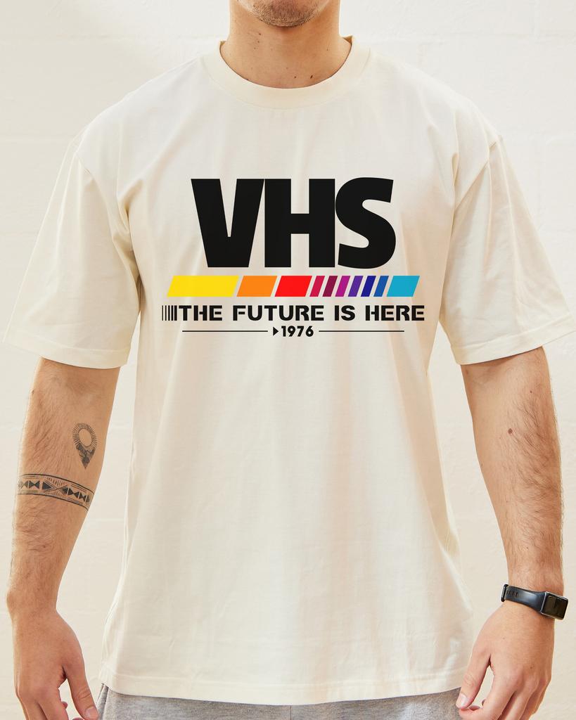 VHS The Future Is Here 1976 TShirt Unisex Retro Tech Graphic Tee Vintage 90s Streetwear Short Sleeve Casual Oversized Top