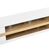 TV Lowboard with LED Lighting, APP Control, 2 Doors, Open Compartments, TV Cabinet with Storage Space, Modern TV Furniture made of PB