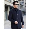 Осенне-зимнее двухстороннее кашемировое пальто, повседневное шерстяное пальто, мужское двухстороннее шерстяное пальто средней длины с лацканами для людей среднего возраста