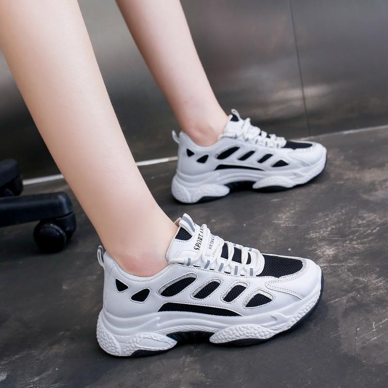 Белые женские туфли Кроссовки на толстой платформе с нескользящей подошвой Осенняя классика Дышащая обувь для бега Теннисные туфли Zapatos Mujer