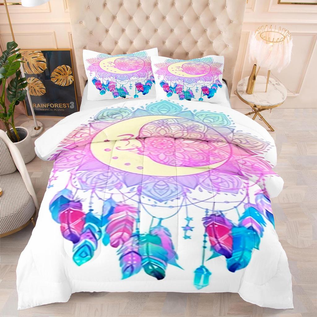 Комплект постельного белья Ловец снов Роскошное мягкое постельное белье для детей и взрослых 3D-печать Домашний декор Односпальный Двуспальный Полуторный Богема Комплект пододеяльника