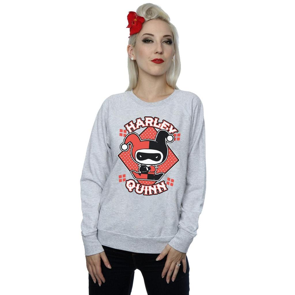 DC Comics Womens/Ladies Chibi Harley Quinn Badge Sweatshirt