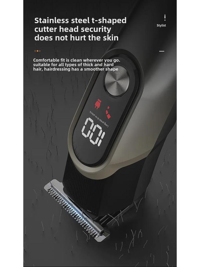 Набор электрических машинок для стрижки волос «пять в одном» с цифровым дисплеем: Регулируемый многофункциональный инструмент для бритья и резьбы