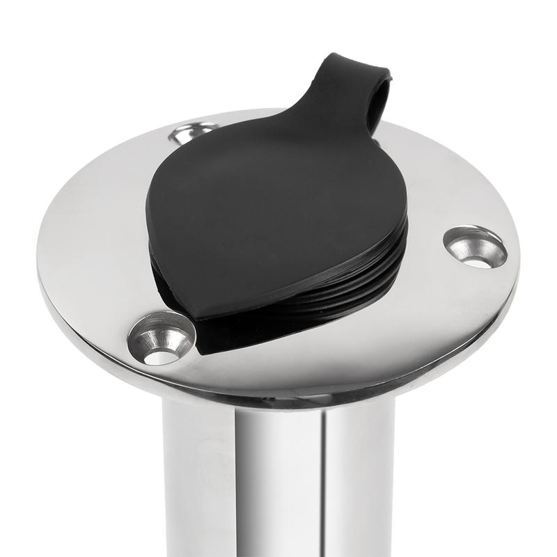 Stainless Steel Boat Fishing Rod Holder Round 15/30/90 Degree with PVC cover Marine Accessories Rod Holder With Cap And ert