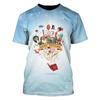 New Summer 3D Christmas Tree, Santa Claus Printed T-shirt, Snowman, Reindeer Pattern, Men's T-shirt, Children's Fun Short Sleeve Top