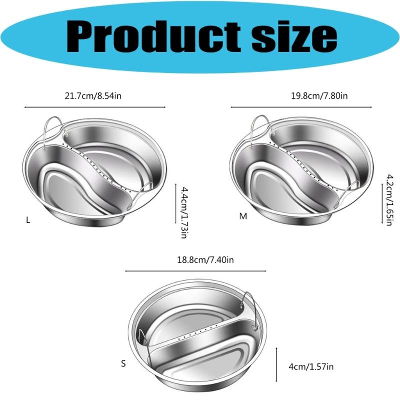 Sectioned Steam Tray Round Metal Insert with Wire Grip Handles for Soup Pot Service and Daily Family Table Tasks