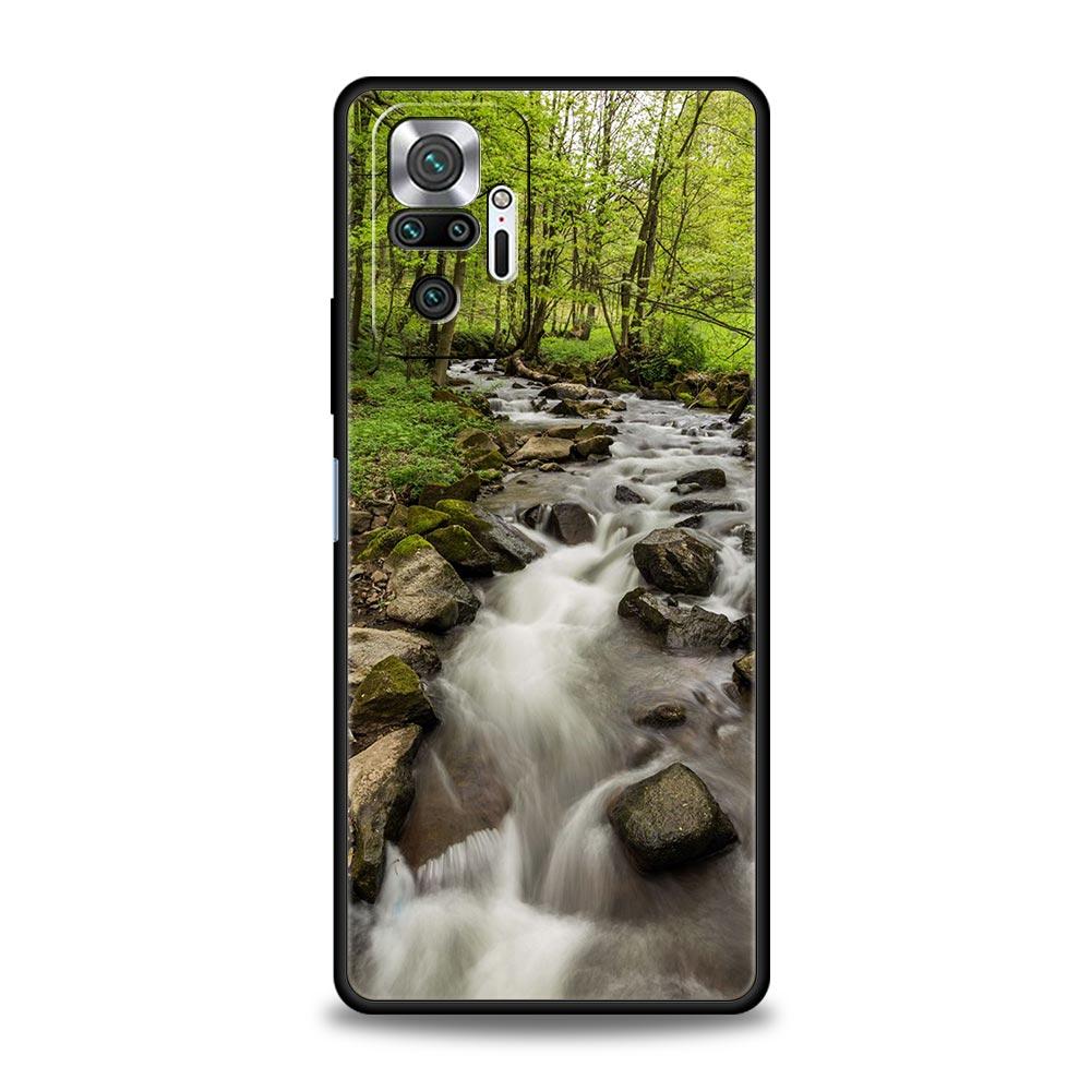 Waterfall Nature Trees Autumn Ship Phone Case For Xiaomi Redmi Note 12 11 10 Pro Plus 9S 9 8 7 9T 8T 9C 9A 5G K40 Gaming Cover