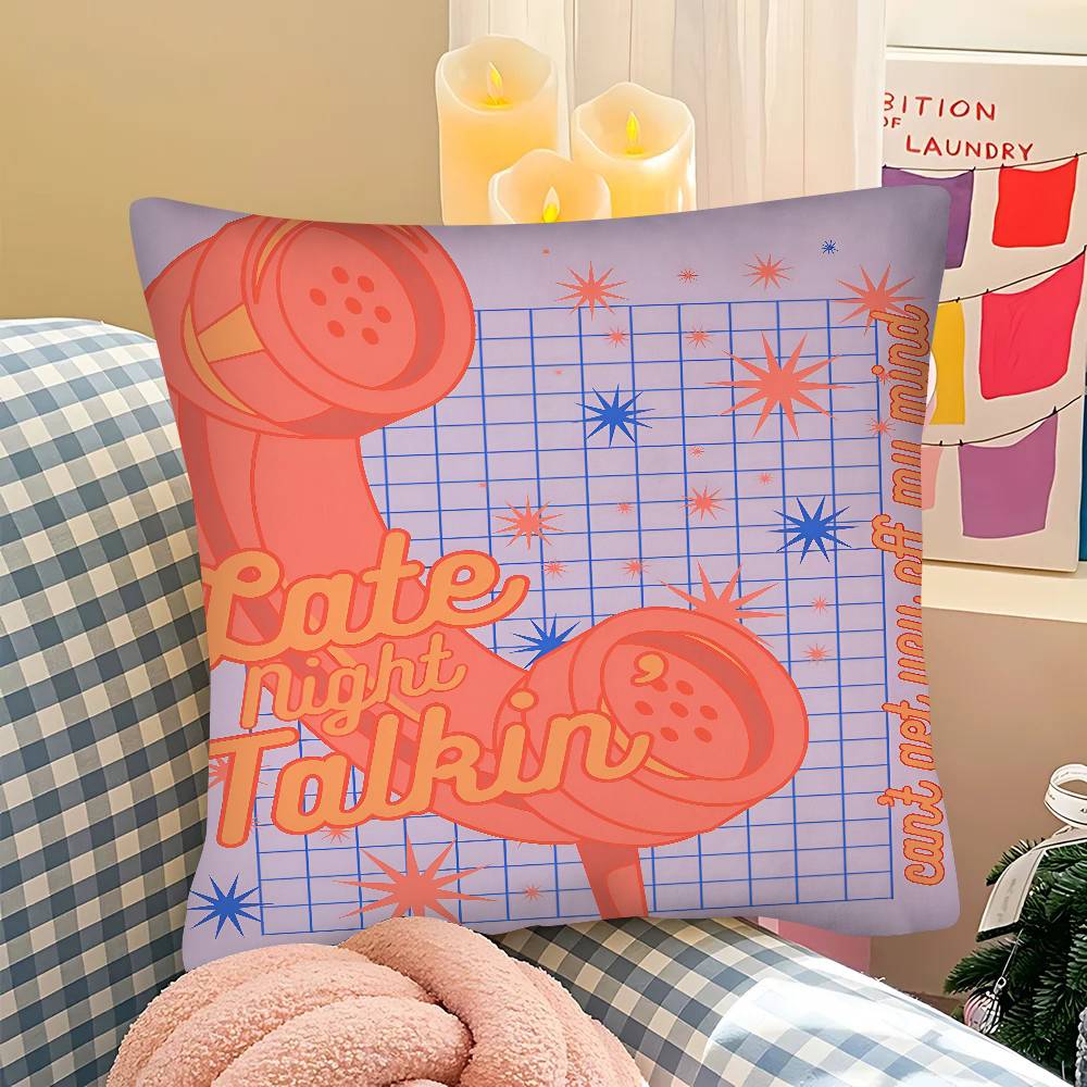 1PC H-Harris Styles Lyrics Art Retro Print Pillow Case Square Pillow Bedroom Sofa Leisure Car Living Room Home Decoration