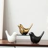 Black White Bird Sculpture Nordic Style Animal Statue Ornaments Bird Ceramic Figurines  Home Decor