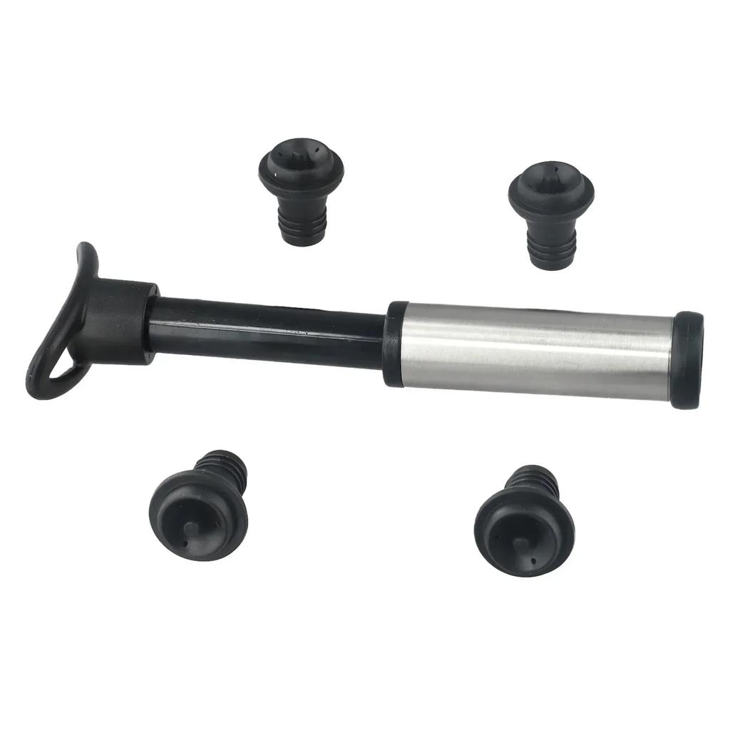 Bottle Stoppers Vacuum Pump Accessories Black-silver Saver Pump Stainless Steel Wine Sets Easy To Use High Quality