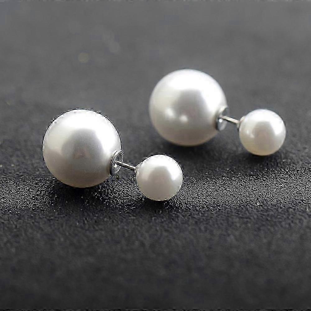 2025 Elegant Double Sided Pearl Earrings With Front And Back Pearl Stud Earrings - 925 Sterling Silver Jewelry