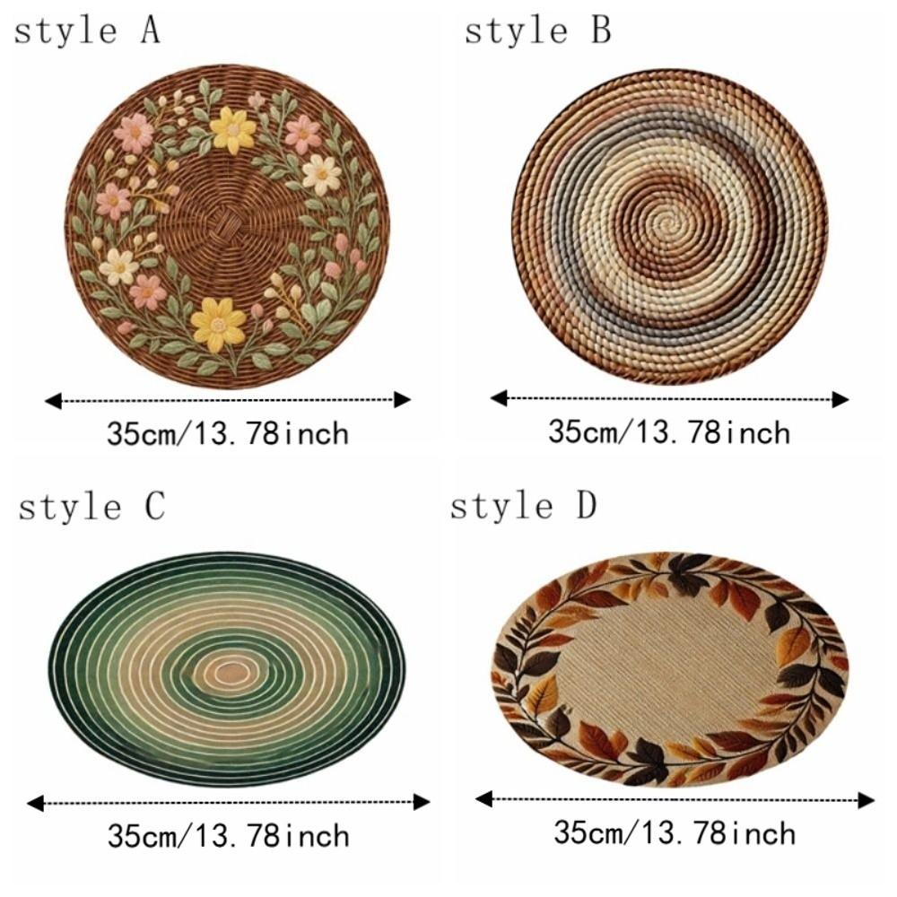 6PCS Anti-scald Round Placemat Heat Insulation Dining Mat Creative Coffee Cup Mats Kitchen