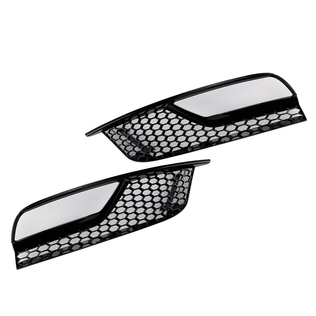 Gloss Black Front Fog Light Grill Covers 8V5807681A9B9 8V5807682A9B9 Fit A3 8V Sedan 2013-2016