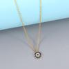 Gift For Women Girls Zinc Zinc Alloy Evil Eye Blue Crystal Pendant Chain Jewelry Accessories Choker Necklace