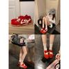 Retro Red German Training Shoes Women's 2025 Autumn New Fashion Versatile Sports Casual Lightweight Round Head White Shoes