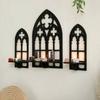 3 Pcs Vintage Wall Decor Wooden Hollow Cathedral Arch Frame Trendy Wall Decoration