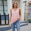 Модный летний новый товар однотонный круглый вырез без рукавов свободный жилет для женщин