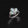 Leaf Shape Design October Birthstone Natural Opal Ring 925 Sterling Silver Birthday & Holiday Gifts for Ladies and Girls