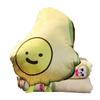 Cartoon Avocado Throw Pillow with Blanket Plush Pillow Stuffed Toy for Home Car