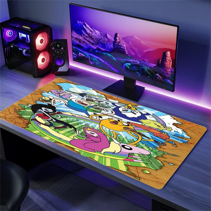 Adventure Time Print Cushion Non-slip Laptop Tablet Big Mousepad XXL Mat Mini PC Playmat With Lock edge