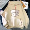 Mochi Peach and Goma Cute Cat Hoodies Foe Teen Girls Fashion Kawaii Sweatshirts Women Cartoon Tops Clothes