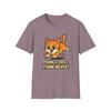 Unisex Softstyle T-Shirt Orange Tabby Kitten Funny Pounce First Think Never