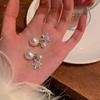 Rear Hanging Snowflake Pearl Earrings Women'S Autumn And Winter High-End Sense Unique Niche Earrings