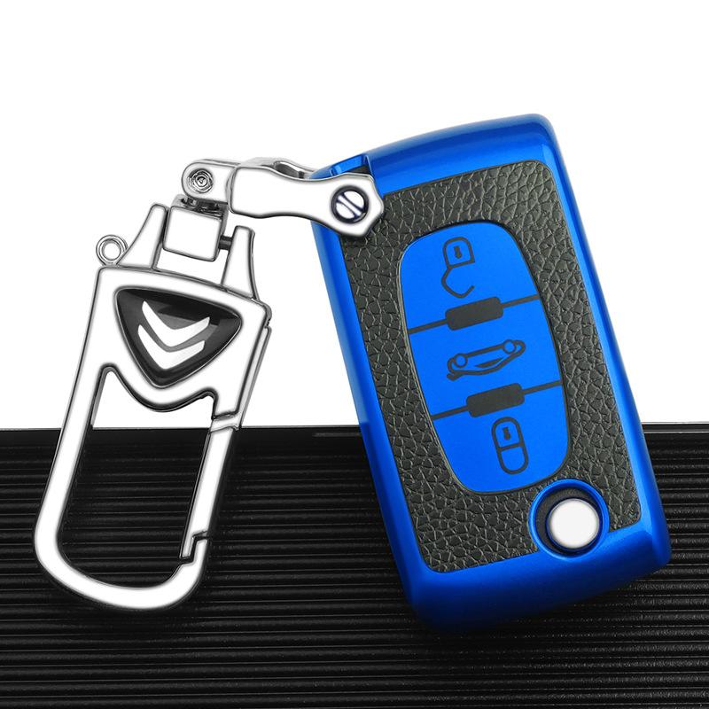 1 шт. Чехол-брелок для автомобиля для Peugeot 107 207 307 307S 308 407 607 Citroen C2 C3 C4 C5 C6 C8 TPU Кожа 2/3 Кнопки