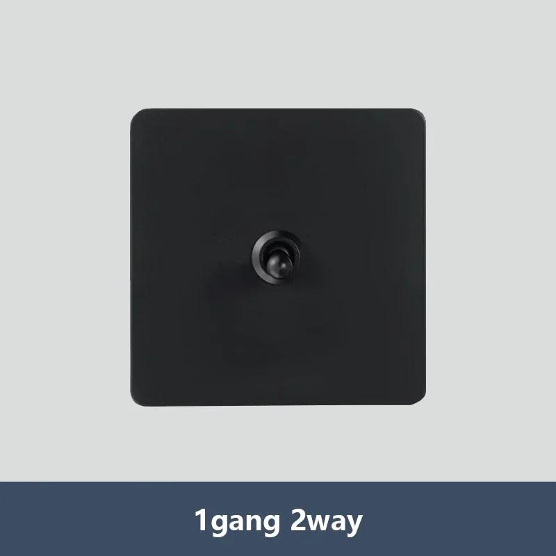 Depoguye Высококачественный черный винтажный европейский выключатель лампы розетка из нержавеющей стали тумблерный переключатель универсальный настенный выключатель света