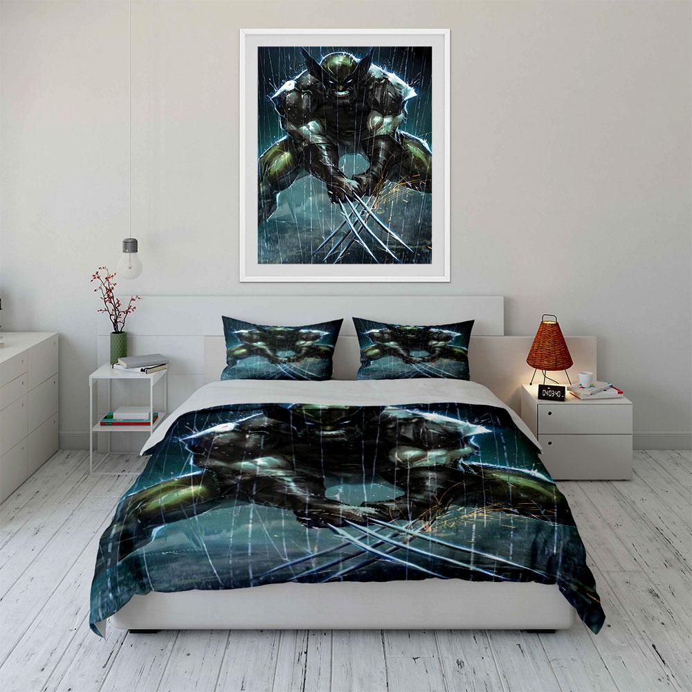 Armored figure with claws. Bedding sets Duvet cover sets Duvet covers Pillowcases(1 * Duvet Cover 2 * Pillowcases without duvet insert)