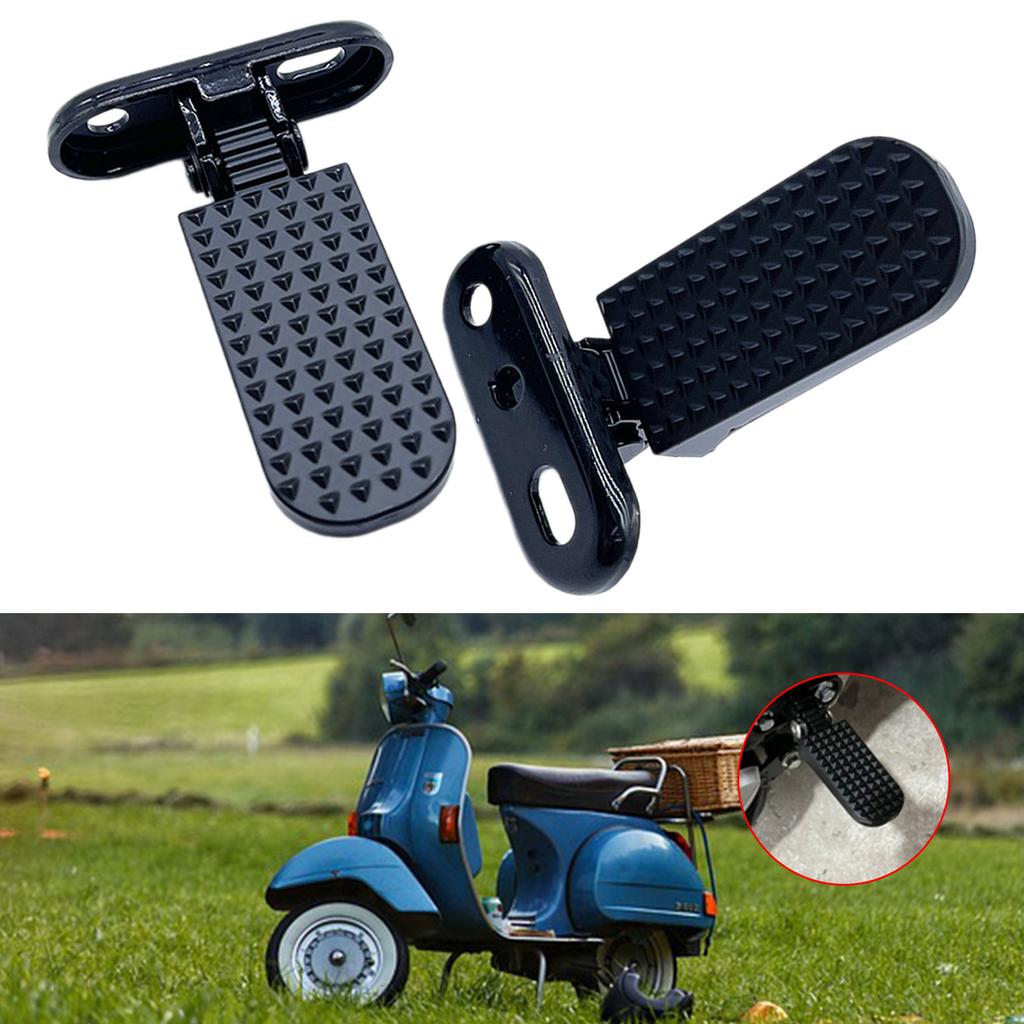 2Pcs Electric Bike Rear Pedal Foot Plates Pedals for Motorcycle Electric Bicycle BMX Bike Folding Footrests Non Slip Foot Pegs