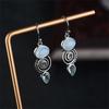 Party Dangle Hook Topaz Ear Stud Multi-Gemstone Peridot Moonstone Earrings