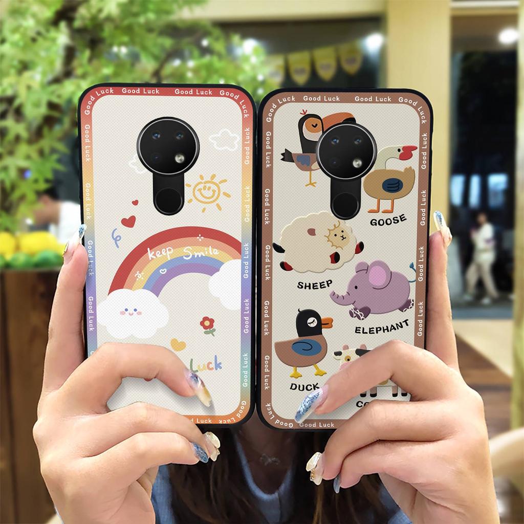 Durable Silicone Phone Case For Nokia 6.2/7.2 Anti-knock Cover Cute Back Cover Dirt-resistant TPU Soft Case Protective