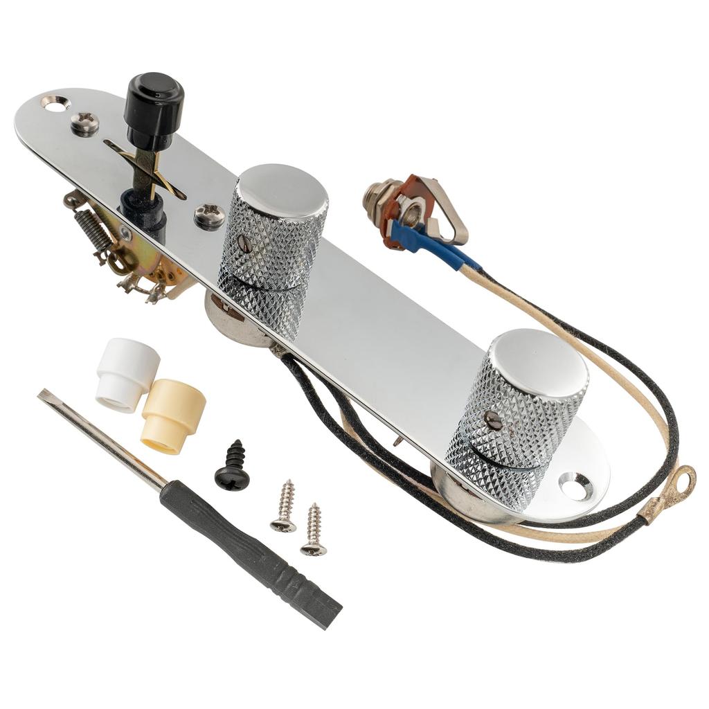 Musiclily Pro TL Pre-wired Pickguard and Control Plate for Artec Alnico 5 Pickups Telecaster Electric Guitar 3P Black
