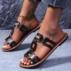 Buckle Shoes Flat One-shoulder Slippers Retro Casual Beach Sandals