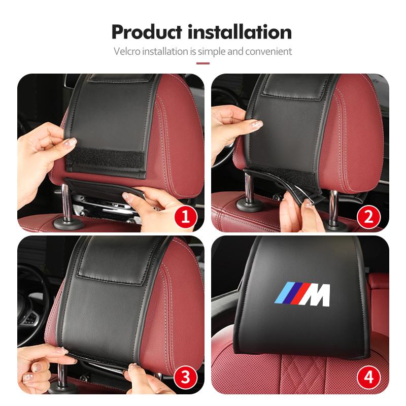 1/2pcs Car Seat Universal Headrest Pillow Anti-dirty Protector Cover For BMW E30 E34 E36 E39 E46 E52 E53 E60 E61 E62 E70 E71 E83