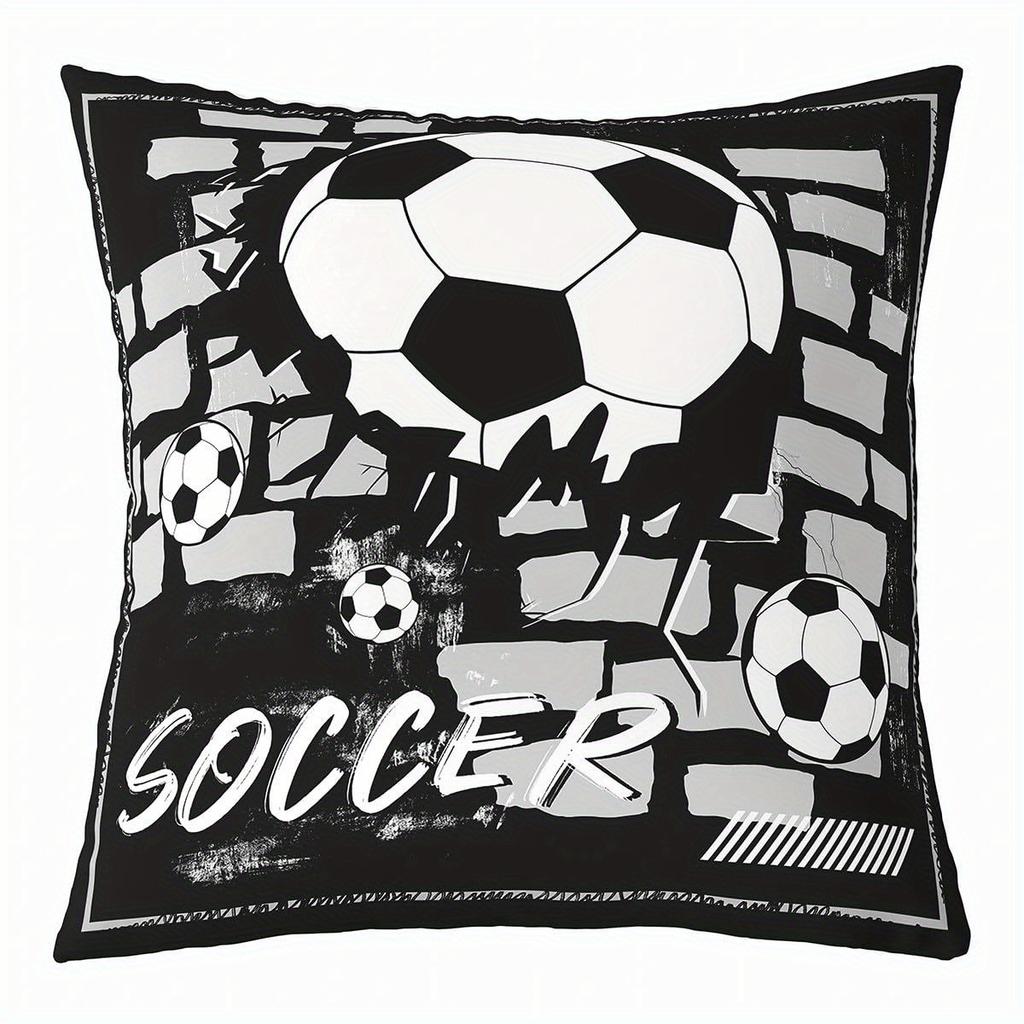 Soccer Ball Throw Pillow Covers Galaxy Fire Ice Soccer Double-Sided Printed Cushion Cases Sports Home Decor Bedroom Living Room