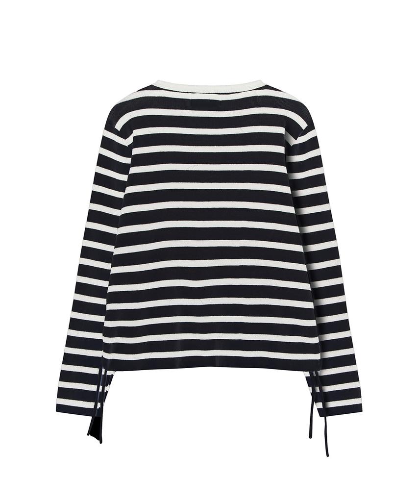 THE GREEN LAB Striped Shirred Knit [Black]